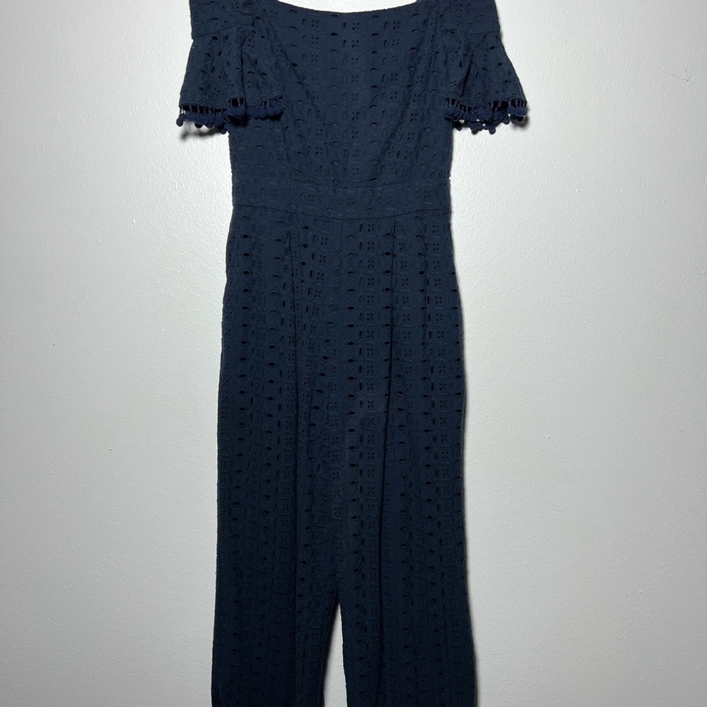 Navy Off-Shoulder Jumpsuit